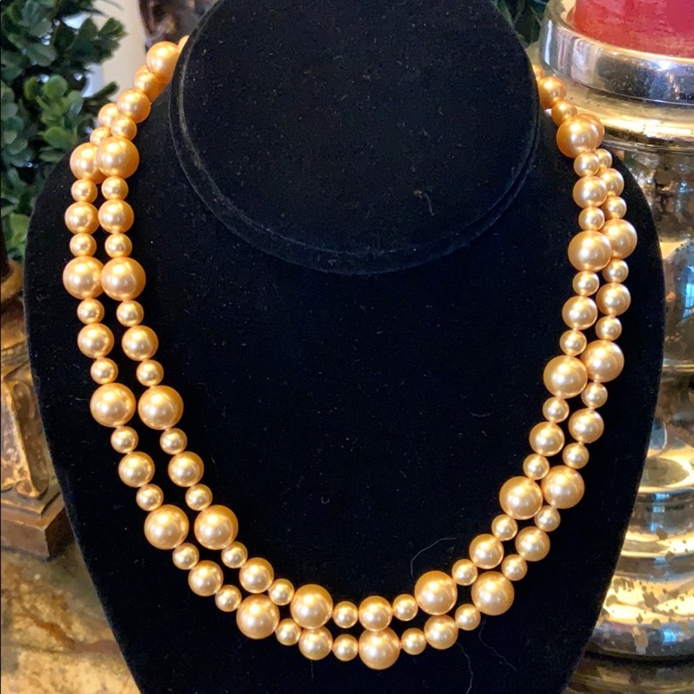 Swarovski Pearl Double Strand Necklace.